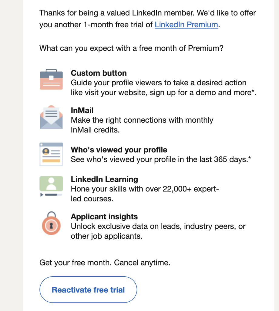 membership renewal emails example - benefits